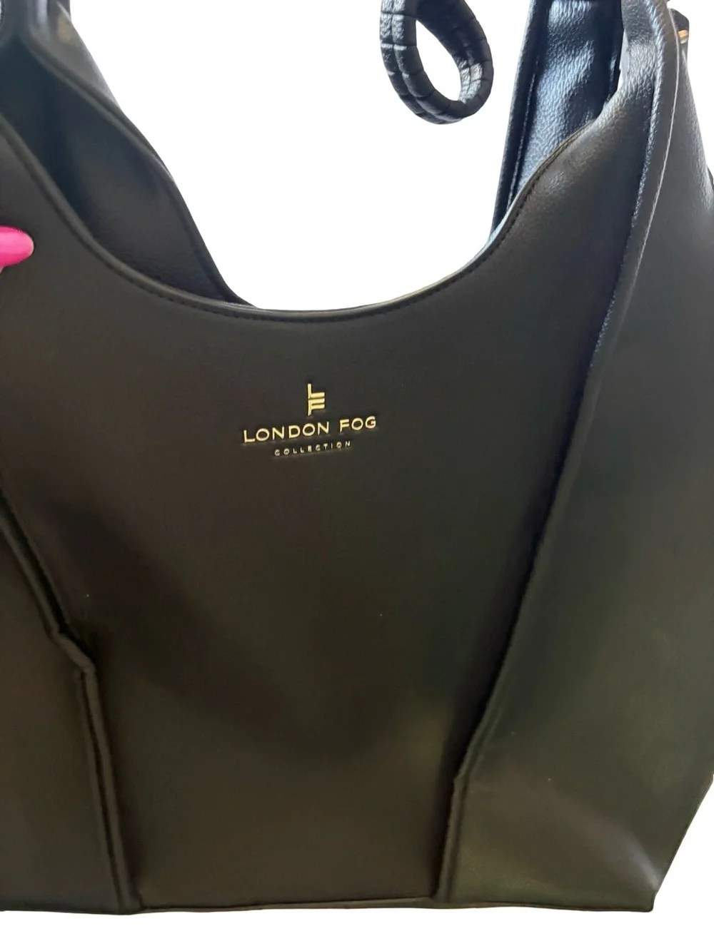 London Fog Black Tote with Gold Accents